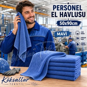 Personel El Havlusu 50x90cm Mavi
